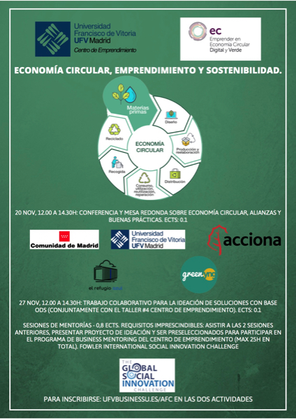 1911 2 El Centro de Emprendimiento organiza un seminario sobre Economía Circular de mano de la Comunidad de Madrid Estudiar en Universidad Privada Madrid