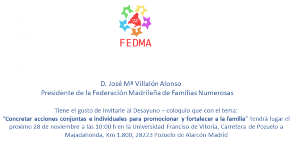 Captura de pantalla 2019 11 08 a las 10.05.21 e1573208070658 La UFV acoge el coloquio “Concretar acciones conjuntas e individuales para promocionar y fortalecer a la familia” Estudiar en Universidad Privada Madrid