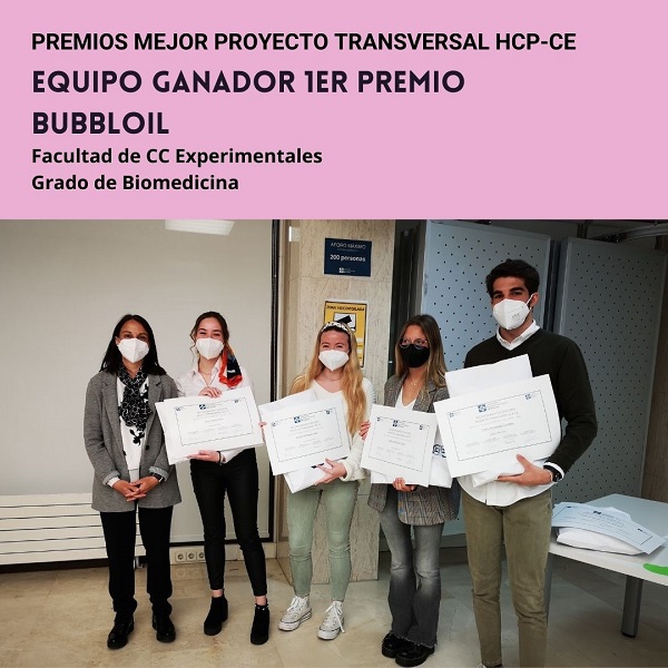 Grupo 1 Se entregan los premios a los grupos ganadores del mejor proyecto transversal HCP CE Estudiar en Universidad Privada Madrid