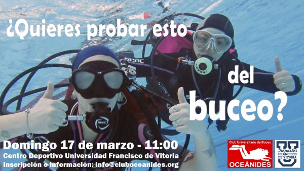 cartel bautizos e1551352713421 Taller de buceo en la UFV   17 de marzo Estudiar en Universidad Privada Madrid