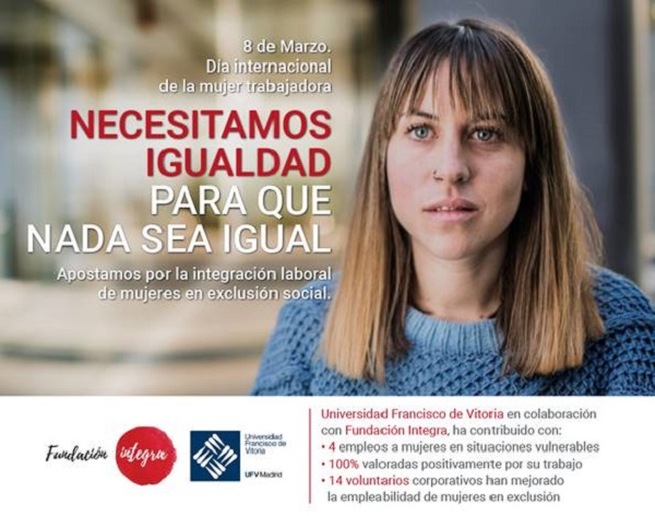 image004 La UFV se une a la campaña de la Fundación Integra para el Día de la mujer en su apuesta por la integración laboral de mujeres que se encuentran en exclusión social Estudiar en Universidad Privada Madrid