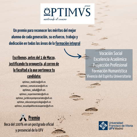 optimus2021 Se abre el plazo para la propuesta de candidatos al Premio Optimus 2021 Estudiar en Universidad Privada Madrid