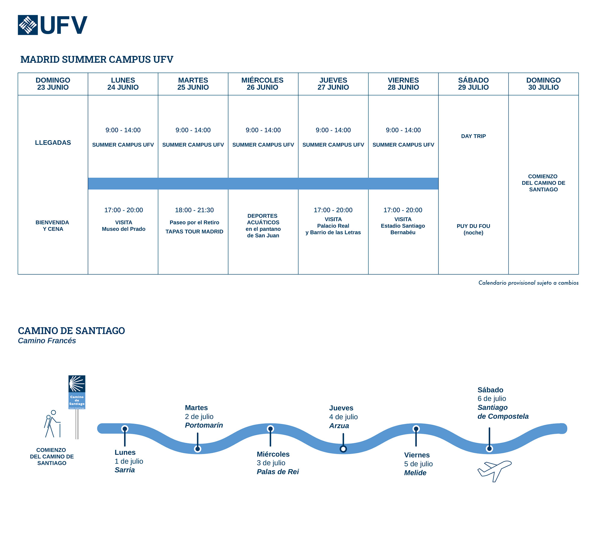 calendario summer campus internaciona ufv web Summer Campus para alumnos internacionales Estudiar en Universidad Privada Madrid