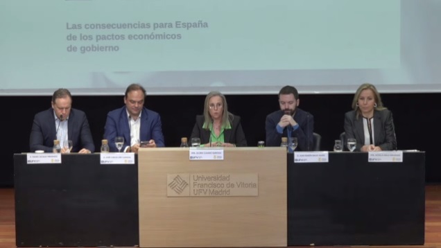 Mesa 4 La Universidad Francisco de Vitoria y el Colegio de Economistas de Madrid organizan una mesa de debate sobre las consecuencias para España de los pactos económicos de gobierno para sus alumnos del College | Noticias de Actualidad UFV Estudiar en Universidad Privada Madrid