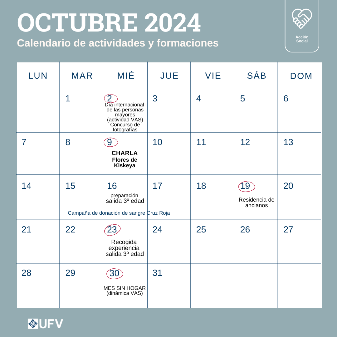 CALENDARIO curso 2425 10 VAS Estudiar en Universidad Privada Madrid