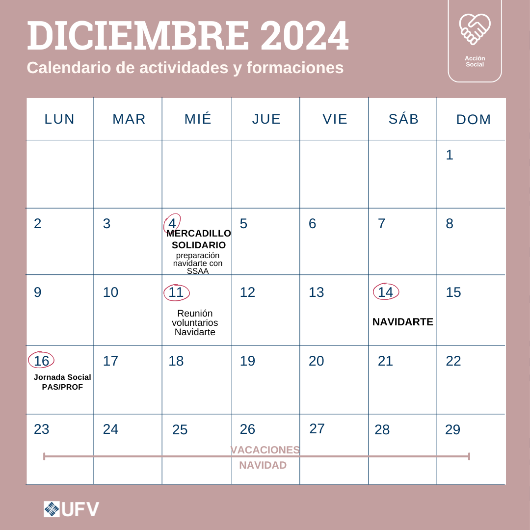 CALENDARIO curso 2425 12 VAS Estudiar en Universidad Privada Madrid