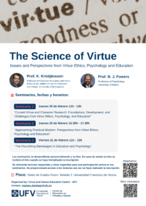 The Science of Virtue Flyer 212x300 Centro de Educación en Virtudes y Valores Estudiar en Universidad Privada Madrid